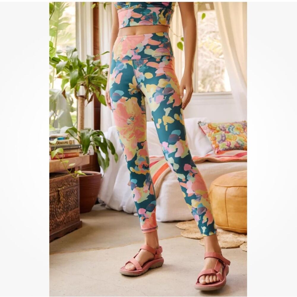 Daily practice by Anthropologie womens Liana Printed Leggings size S Multicolor - Picture 2 of 9